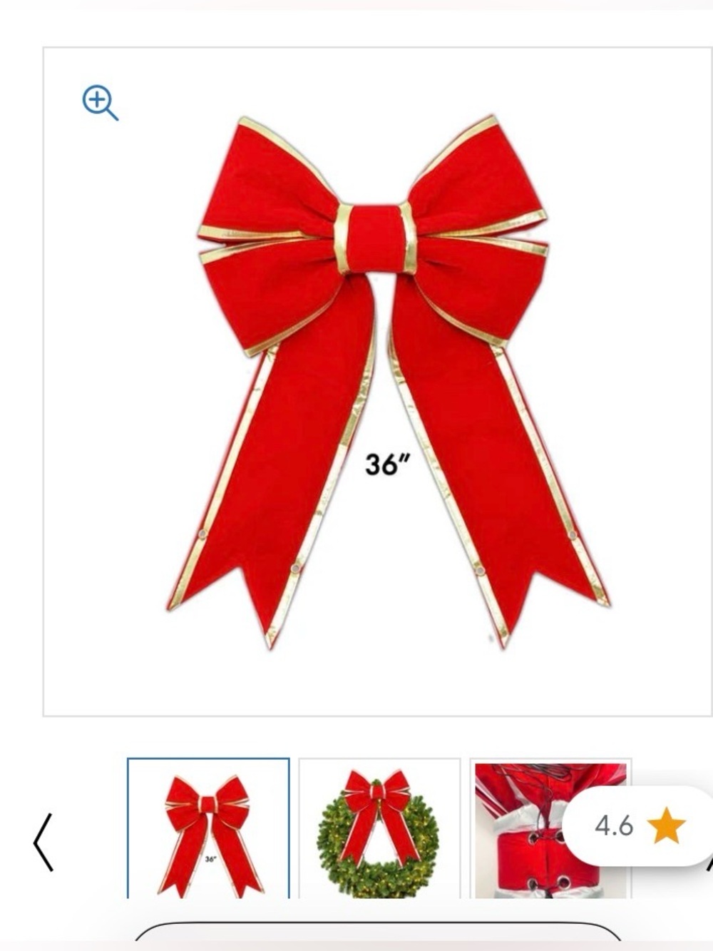 Red Velvet Holiday Bow with Gold Trim - Decorative Home Accent